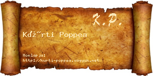 Kürti Poppea névjegykártya